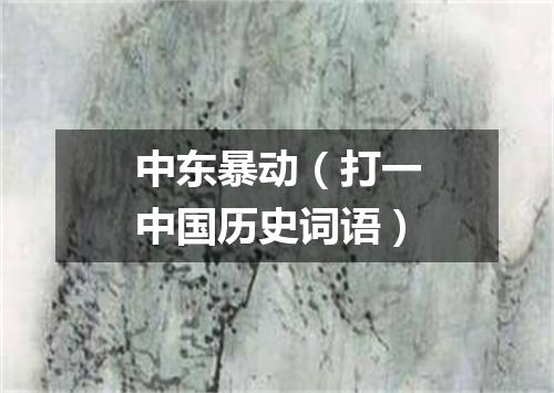 中东暴动（打一中国历史词语）