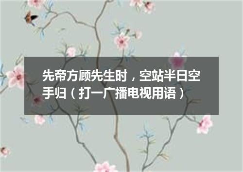 先帝方顾先生时，空站半日空手归（打一广播电视用语）