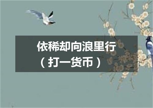 依稀却向浪里行（打一货币）