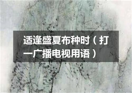 适逢盛夏布种时（打一广播电视用语）