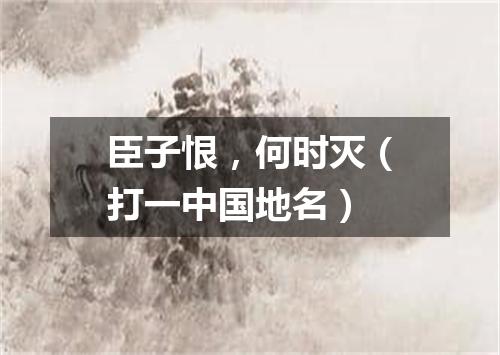 臣子恨，何时灭（打一中国地名）