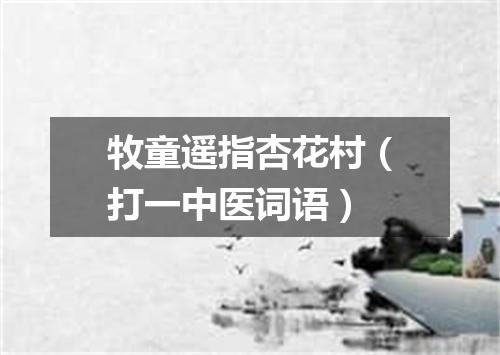 牧童遥指杏花村（打一中医词语）