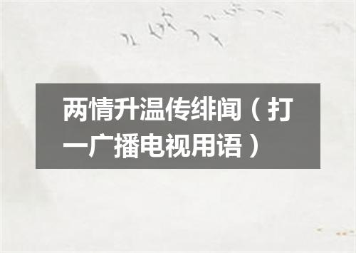两情升温传绯闻（打一广播电视用语）