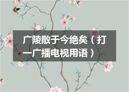 广陵散于今绝矣（打一广播电视用语）