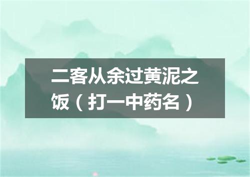 二客从余过黄泥之饭（打一中药名）
