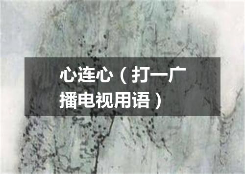 心连心（打一广播电视用语）