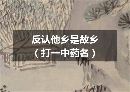 反认他乡是故乡（打一中药名）