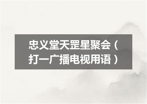 忠义堂天罡星聚会（打一广播电视用语）