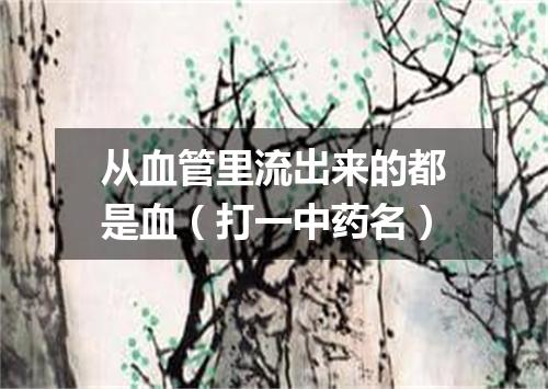 从血管里流出来的都是血（打一中药名）