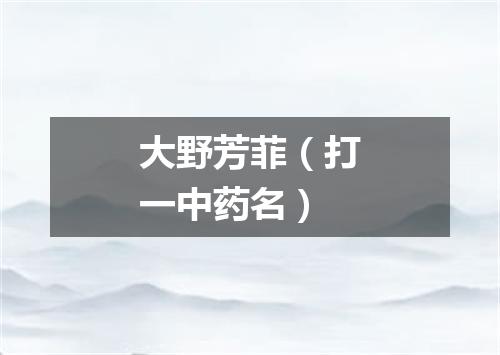 大野芳菲（打一中药名）