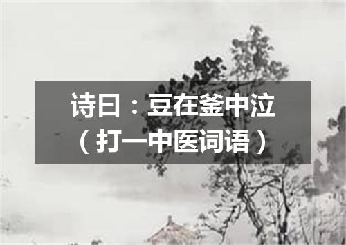 诗曰：豆在釜中泣（打一中医词语）