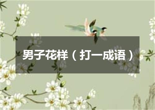 男子花样（打一成语）