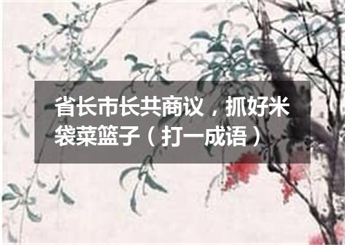 省长市长共商议，抓好米袋菜篮子（打一成语）