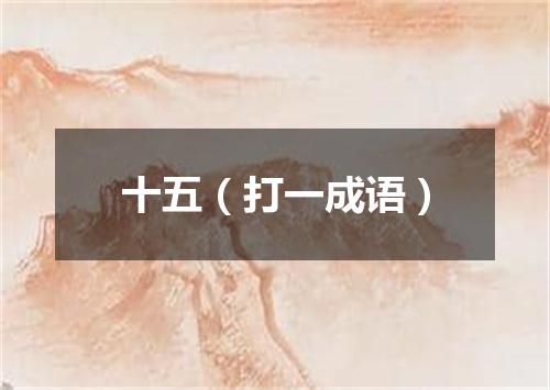 十五（打一成语）