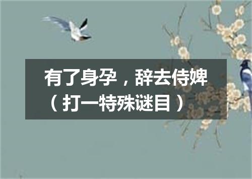 有了身孕，辞去侍婢（打一特殊谜目）