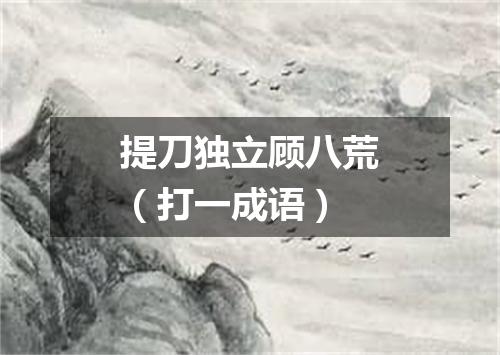 提刀独立顾八荒（打一成语）