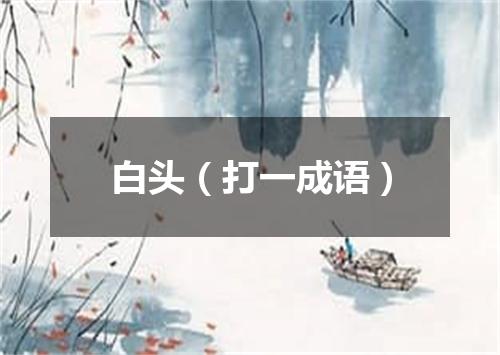 白头（打一成语）
