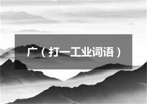 广（打一工业词语）