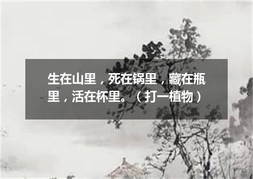生在山里，死在锅里，藏在瓶里，活在杯里。（打一植物）