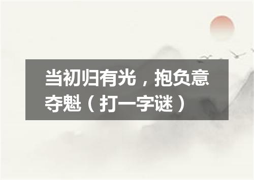 当初归有光，抱负意夺魁（打一字谜）