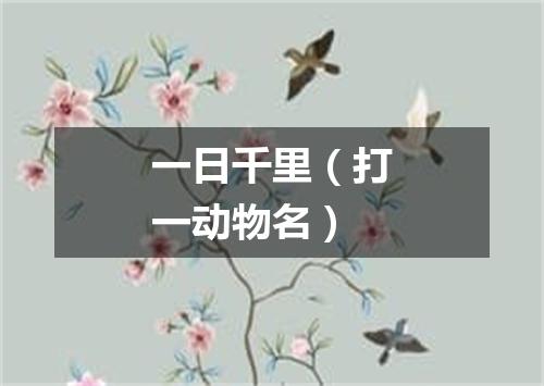 一日千里（打一动物名）