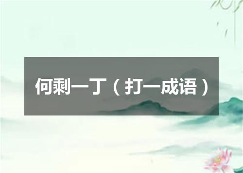何剩一丁（打一成语）