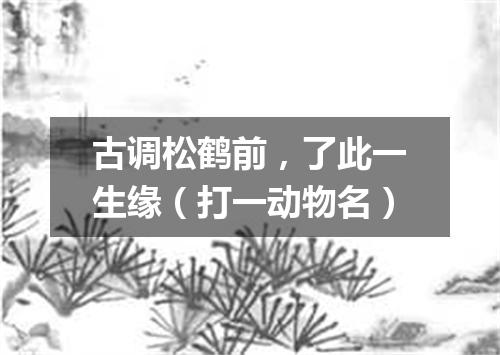 古调松鹤前，了此一生缘（打一动物名）