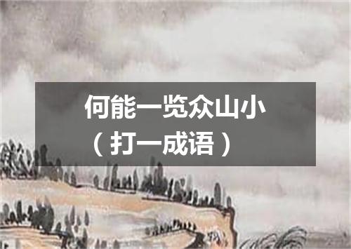 何能一览众山小（打一成语）