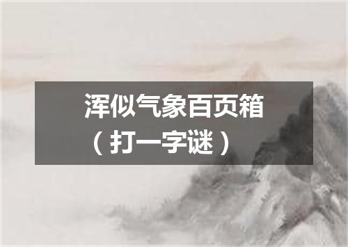 浑似气象百页箱（打一字谜）