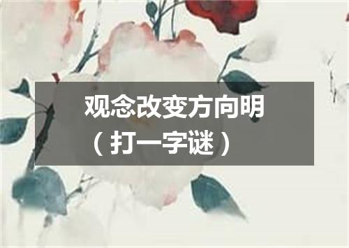 观念改变方向明（打一字谜）