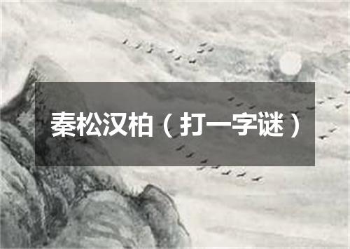 秦松汉柏（打一字谜）