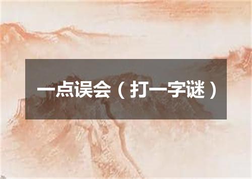 一点误会（打一字谜）