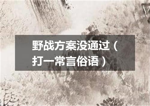 野战方案没通过（打一常言俗语）