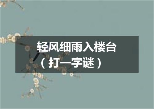 轻风细雨入楼台（打一字谜）