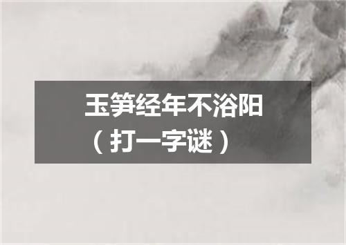 玉笋经年不浴阳（打一字谜）