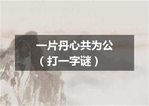 一片丹心共为公（打一字谜）