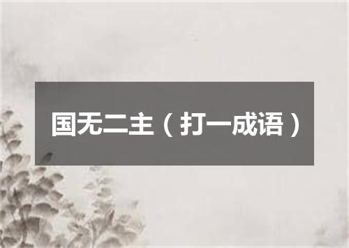 国无二主（打一成语）