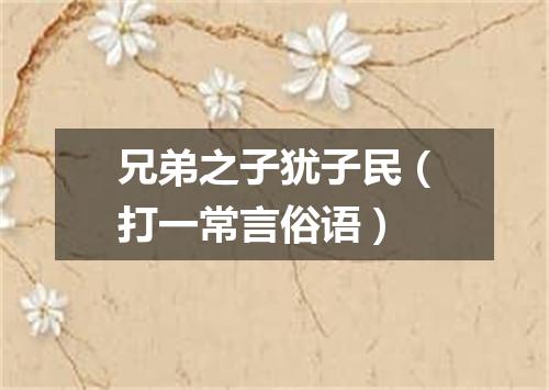 兄弟之子犹子民（打一常言俗语）