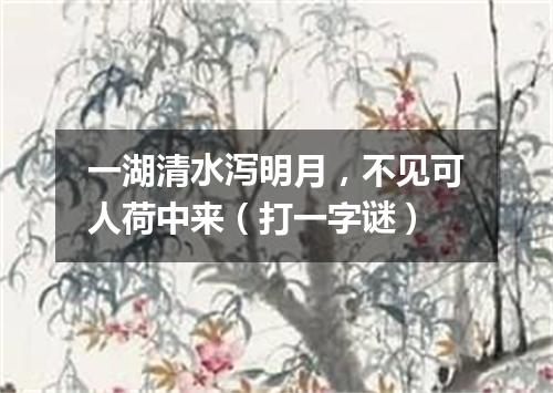 一湖清水泻明月，不见可人荷中来（打一字谜）