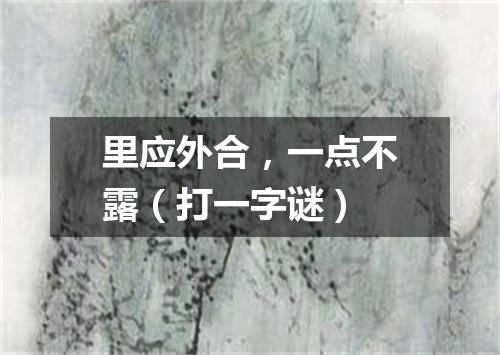 里应外合，一点不露（打一字谜）