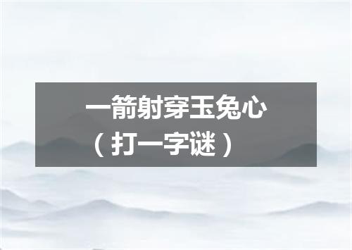 一箭射穿玉兔心（打一字谜）
