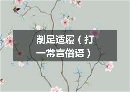 削足适履（打一常言俗语）