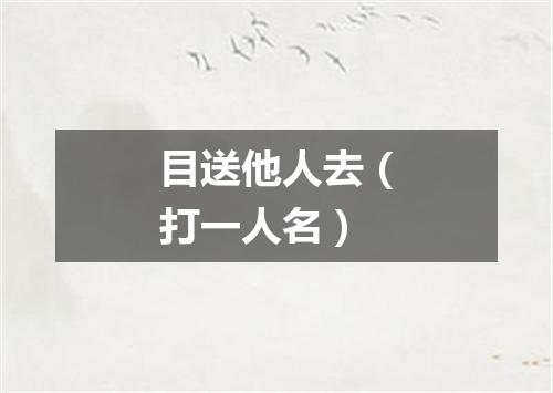 目送他人去（打一人名）