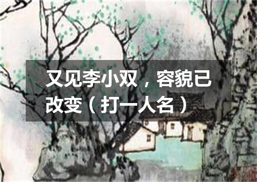 又见李小双，容貌已改变（打一人名）