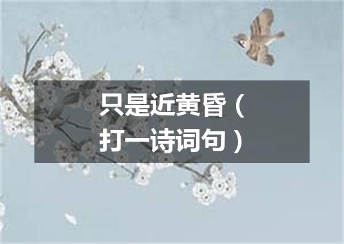 只是近黄昏（打一诗词句）