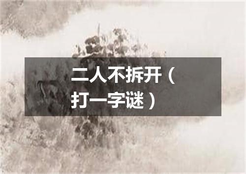 二人不拆开（打一字谜）