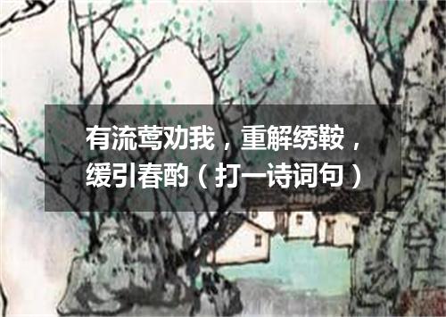 有流莺劝我，重解绣鞍，缓引春酌（打一诗词句）