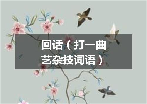 回话（打一曲艺杂技词语）