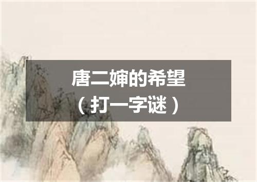 唐二婶的希望（打一字谜）