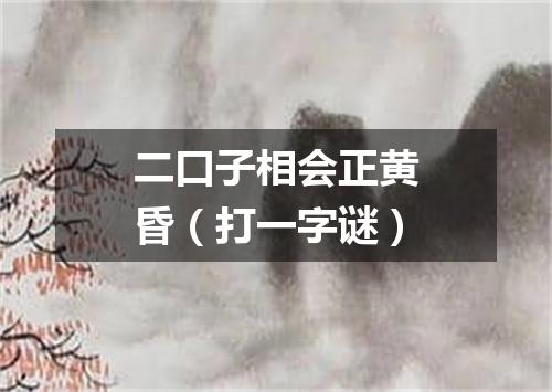 二口子相会正黄昏（打一字谜）